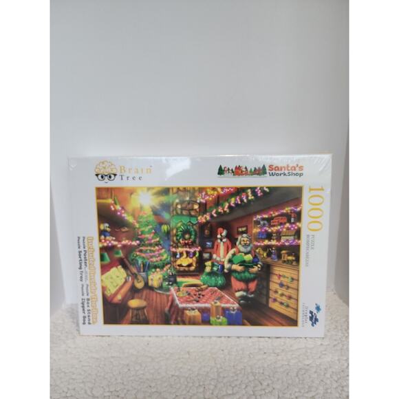Braintree santa's workshop 1000 piece puzzle. Box stand, sorting tray, poster - Picture 1 of 6